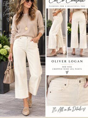 WFO-14 Aberdeen High Rise Cream Denim by OLIVER LOGAN